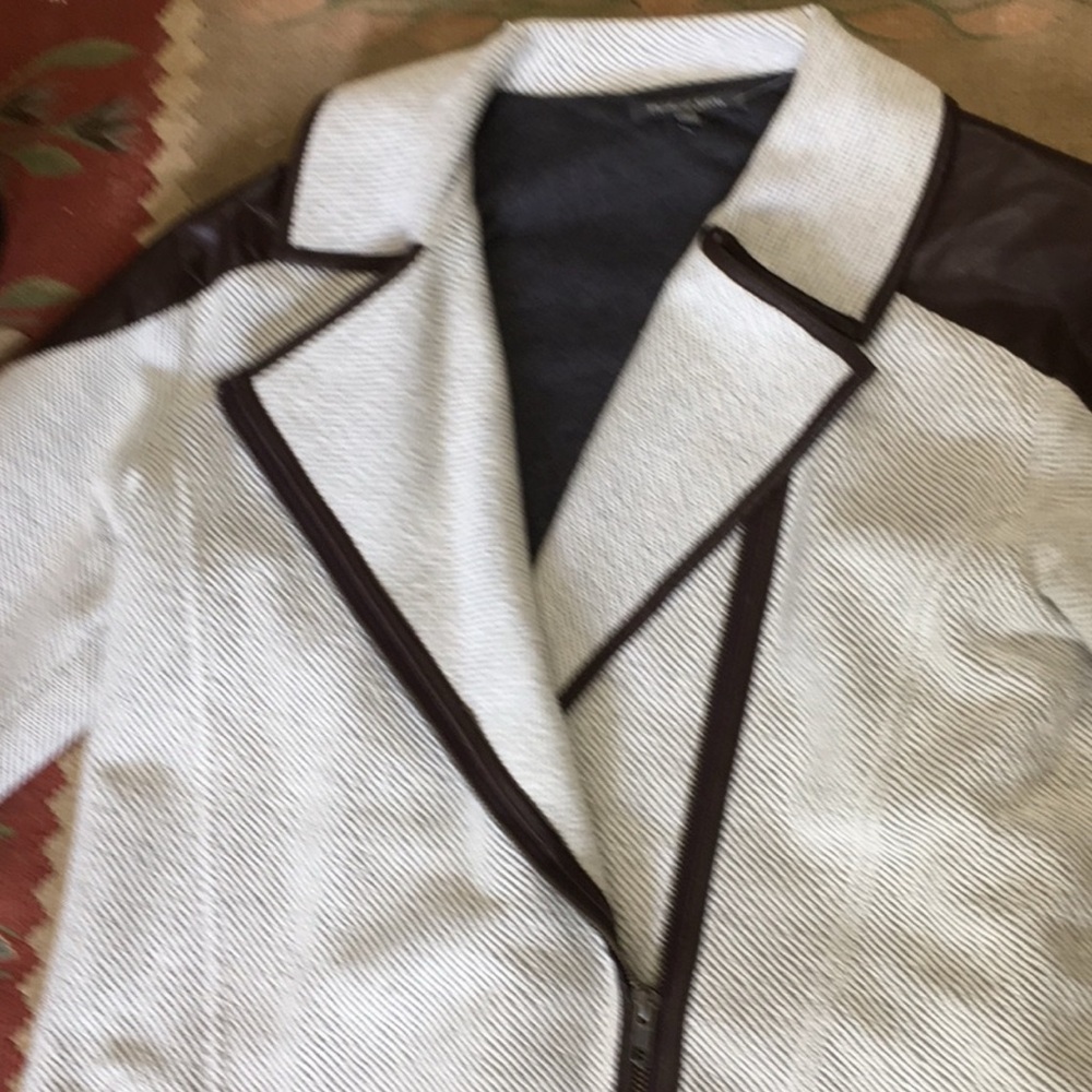 Michael Stars Cotton and Leather Jacket